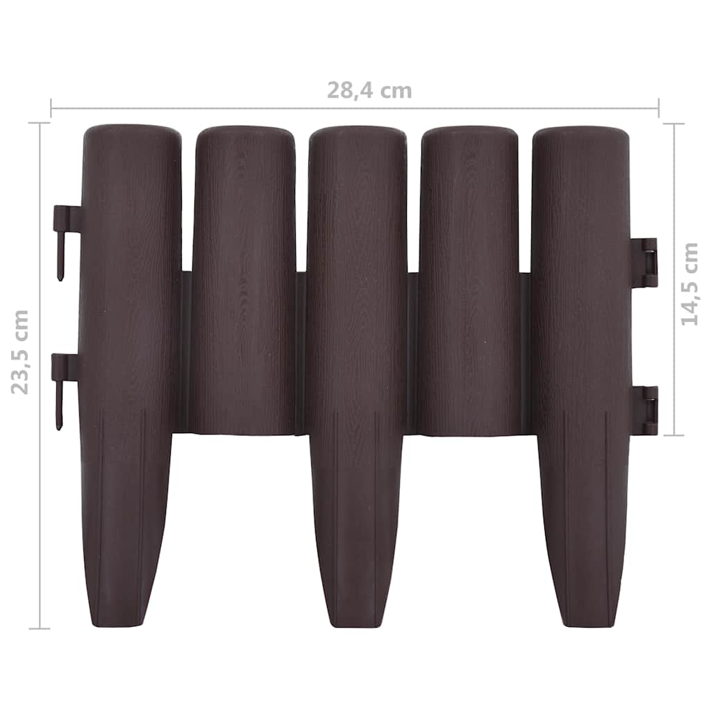 Bordature per Prato 36 pz Marrone 10 m in PP