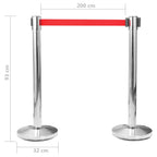 Palletto con Nastro Estraibile in Acciaio Inossidabile Argento 93 cm