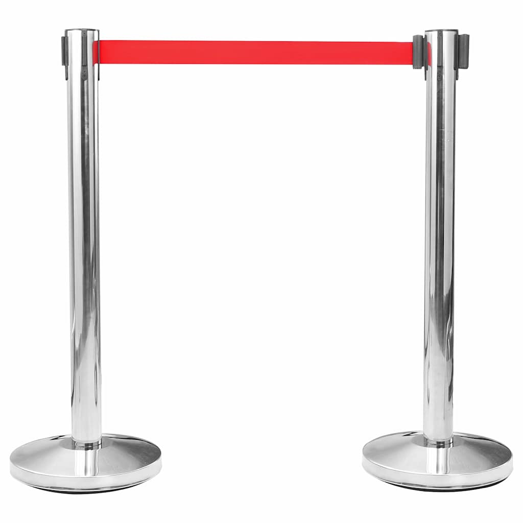 Barriera a Nastro Retrattile 200 cm Rossa e Nera