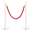 Cordone per Transenne in Velluto Rosso con Ganci Argento vidaXL