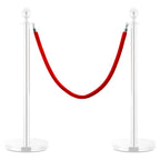 Cordone per Transenne in Velluto Rosso con Ganci Argento vidaXL
