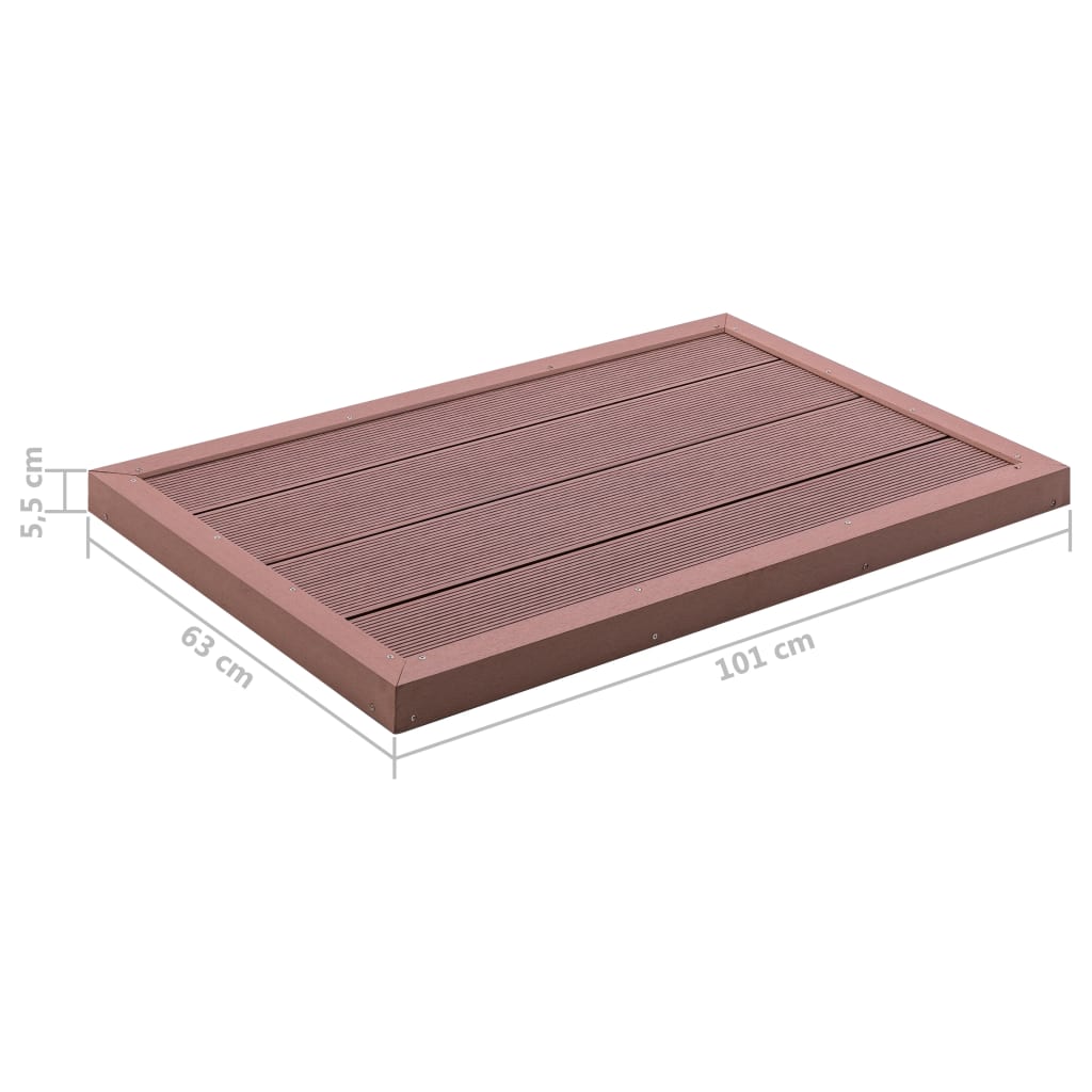 Pedana per Doccia Solare in WPC Marrone 101x63x5,5 cm