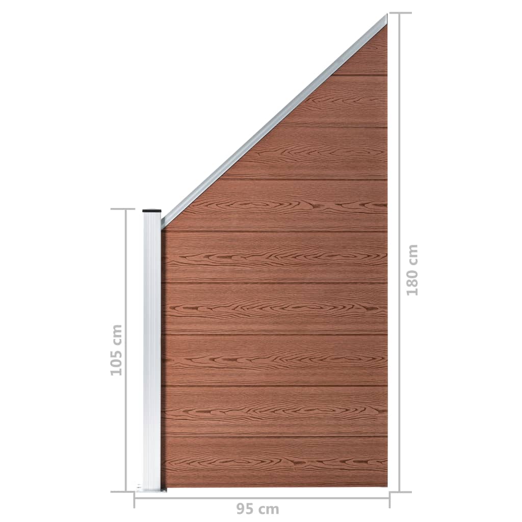 Pannello di Recinzione in WPC 95x(105-180) cm Marrone