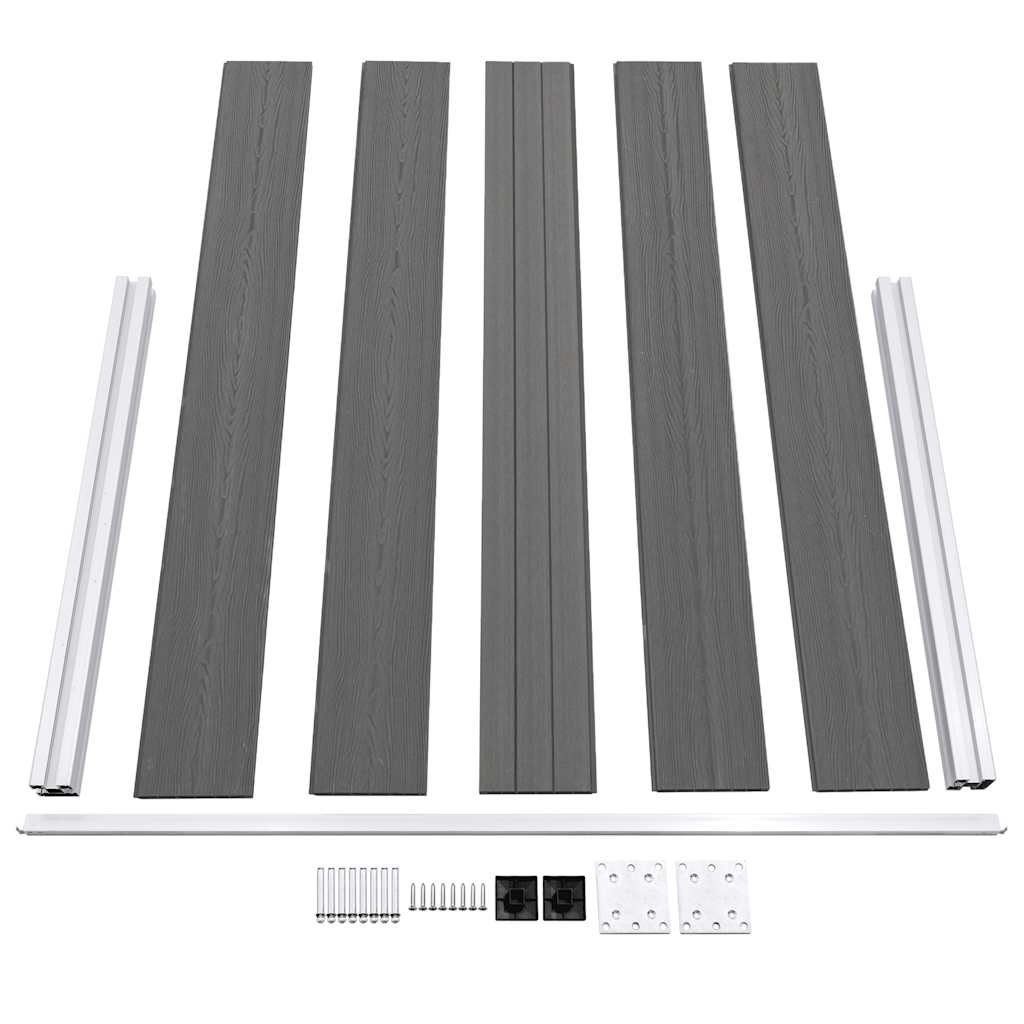 Pannello di Recinzione in WPC 180x105 cm Grigio