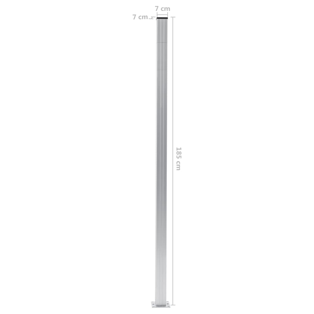 Pali per Recinzione 2 pz in Alluminio 185 cm