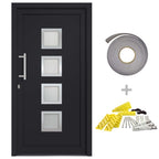 Porta d'Ingresso Antracite 108x208 cm PVC Isolante