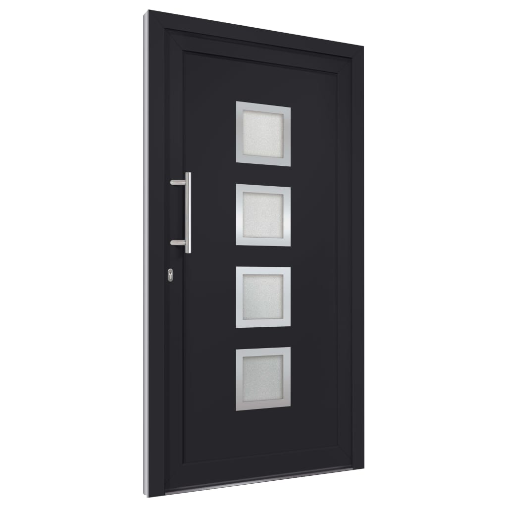 Porta d'Ingresso Antracite 108x208 cm PVC Isolante