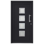 Porta d'Ingresso Antracite 108x200 cm in Alluminio e PVC