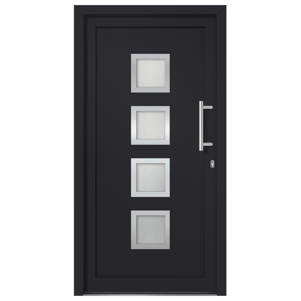 Porta d'Ingresso Antracite 108x200 cm in Alluminio e PVC