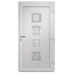 Porta d'Ingresso Antracite 108x200 cm in Alluminio e PVC