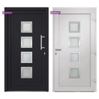 Porta d'Ingresso Antracite 108x200 cm in Alluminio e PVC