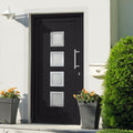 Porta d'Ingresso Antracite 108x200 cm in Alluminio e PVC