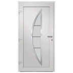 Porta d'Ingresso Bianca 88x200 cm con Vetro Isolante e Sistema di Sicurezza a 5 Punti