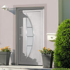 Porta d'Ingresso Bianca 88x200 cm con Vetro Isolante e Sistema di Sicurezza a 5 Punti