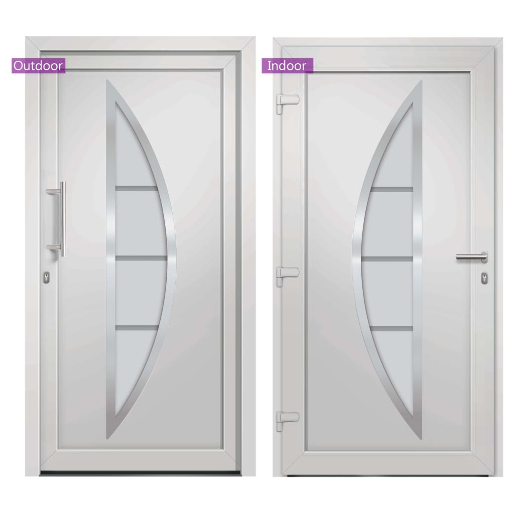 Porta di Ingresso Bianca 108x200 cm in PVC
