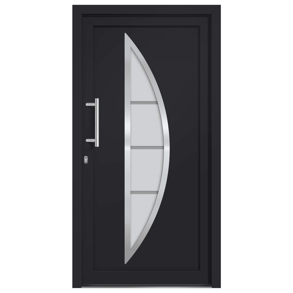 Porta d'Ingresso Antracite 98x190 cm PVC Isolante