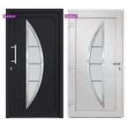 Porta d'Ingresso Antracite 98x190 cm PVC Isolante