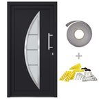 Porta d'Ingresso Antracite 98x200 cm in Alluminio e PVC