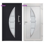 Porta d'Ingresso Antracite 98x200 cm in Alluminio e PVC