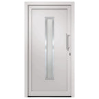 Porta d'Ingresso Bianca 98x200 cm in PVC con Vetro Isolante