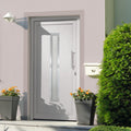 Porta d'Ingresso in PVC Bianca 98x208 cm con Vetro Isolante