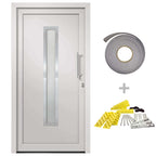 Porta di Ingresso Bianca 108x200 cm PVC Alluminio