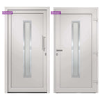 Porta di Ingresso Bianca 108x200 cm PVC Alluminio