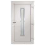 Porta di Ingresso Bianca 108x200 cm PVC Alluminio