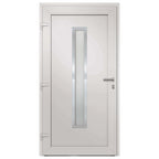 Porta d'Ingresso Antracite 108x208 cm con Vetro Isolante e Serrature a Fungo