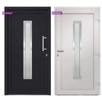 Porta d'Ingresso Antracite 98x208 cm in Alluminio con Vetro Isolante