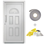 Porta d'Ingresso Bianca 88x190 cm in PVC e Alluminio