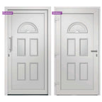 Porta d'Ingresso Bianca 88x190 cm in PVC e Alluminio