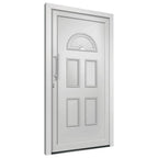 Porta di Ingresso Bianca 98x198 cm in PVC con Vetri Isolanti
