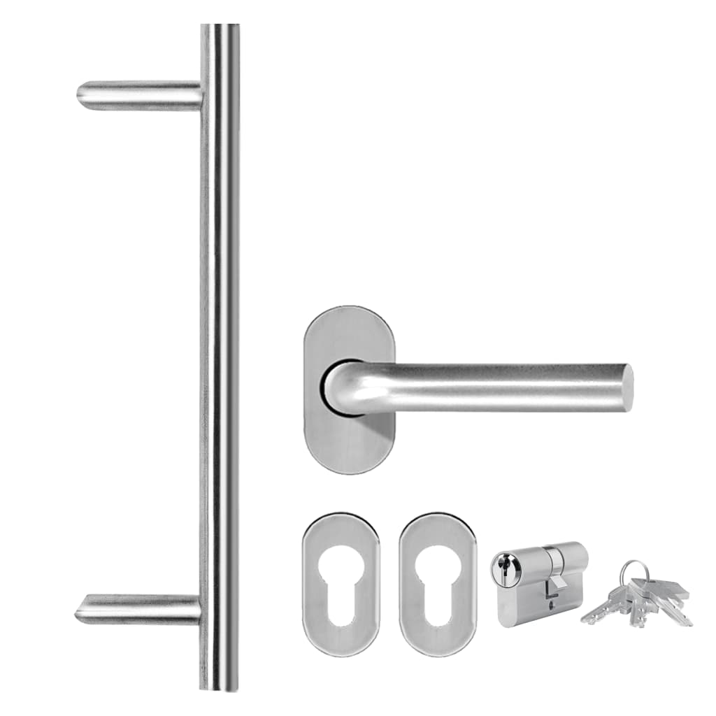 Porta di Ingresso Bianca 98x198 cm in PVC con Vetri Isolanti