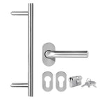 Porta di Ingresso Bianca 98x198 cm in PVC con Vetri Isolanti