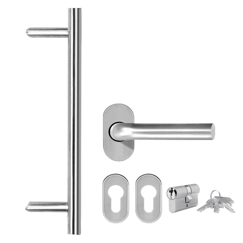 Porta di Ingresso Bianca 98x208 cm in PVC con Vetri Isolanti