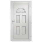 Porta d'ingresso bianca 98x198 cm in PVC con vetri isolanti e serrature a fungo