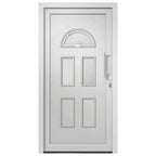 Porta di Ingresso Bianca 88x200 cm - PVC con Vetri Isolanti