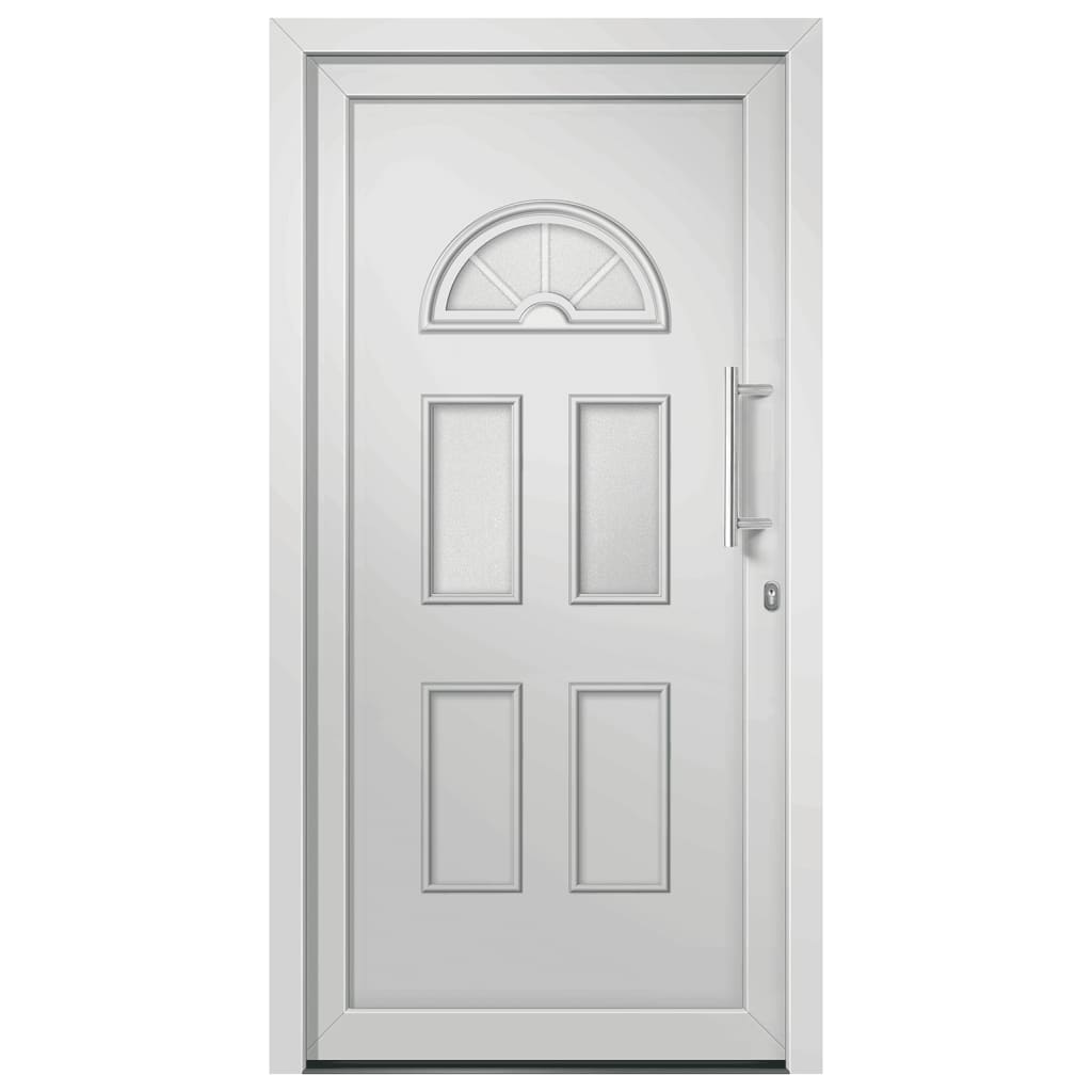 Porta di Ingresso Bianca 88x200 cm - PVC con Vetri Isolanti
