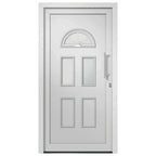 Porta d'ingresso in PVC bianca 88x208 cm con vetri isolanti e serrature a fungo