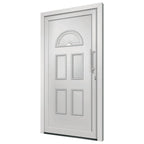 Porta d'ingresso in PVC bianca 88x208 cm con vetri isolanti e serrature a fungo