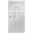 Porta d'ingresso in PVC bianca 88x208 cm con vetri isolanti e serrature a fungo