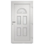 Porta d'Ingresso Bianca 98x208 cm in PVC con Vetri Isolanti e Serrature a Fungo