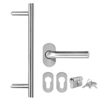 Porta d'Ingresso Bianca 98x208 cm in PVC con Vetri Isolanti e Serrature a Fungo