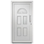 Porta d'Ingresso Bianca 110x210 cm - PVC con Vetro Isolante