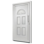 Porta d'Ingresso Bianca 110x210 cm - PVC con Vetro Isolante