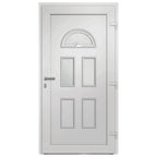 Porta d'Ingresso Bianca 110x210 cm - PVC con Vetro Isolante