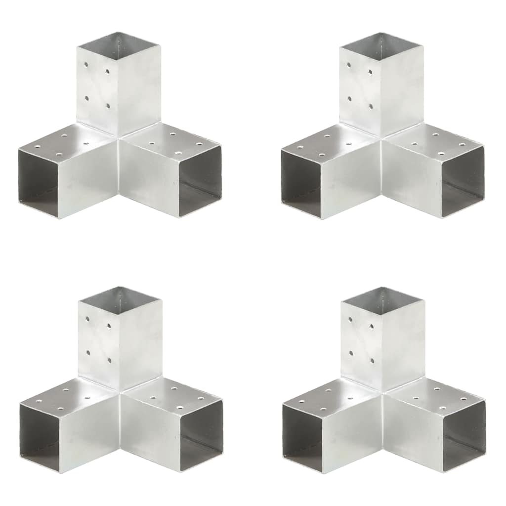 Connettori per Pali a Forma di Y Metallo Zincato 71x71 mm - 4 Pezzi