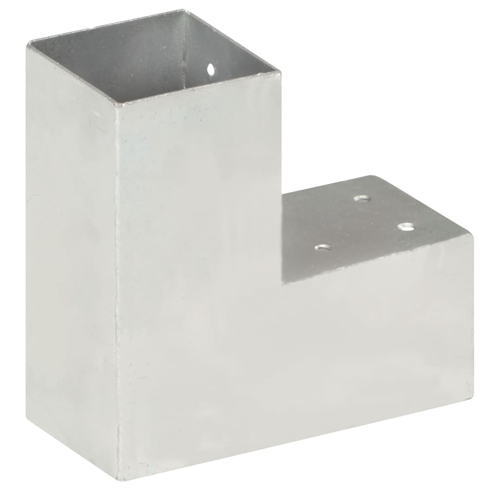 Connettore per Pali a Forma di L in Metallo Zincato 81x81 mm