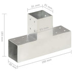 Connettore a T in Metallo Zincato 81x81 mm